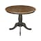 International Concepts Round 36 in Rd top ped table, 12 in leaf, 29.3 inh, dining Height, Hickory/Washed Coal, 36 W, 48 L K45-36RXT - alternate 6
